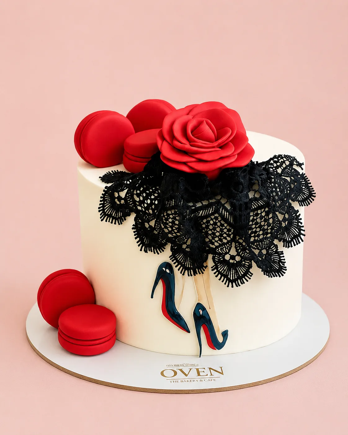 Elegant Red Rose Designer Celebration Cake
