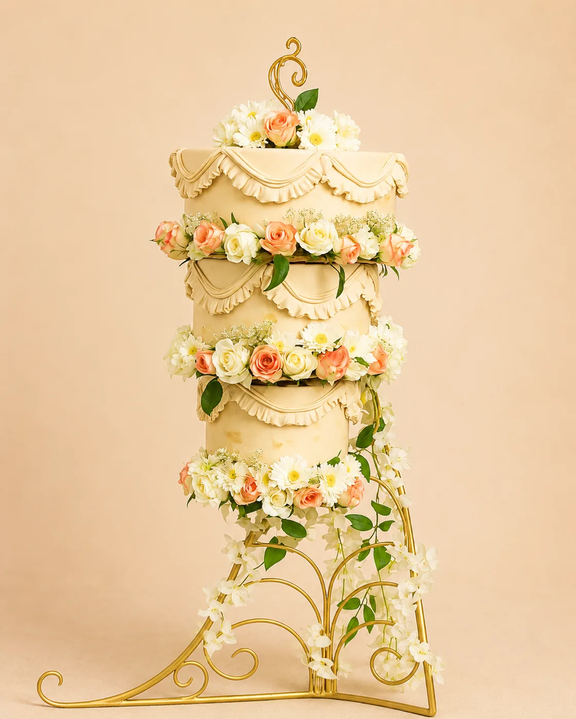 Customized Luxury Floral Wedding Cake