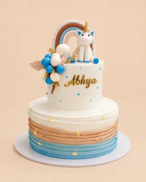 Customized Unicorn Rainbow Birthday Cake