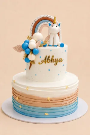 Customized Unicorn Rainbow Birthday Cake