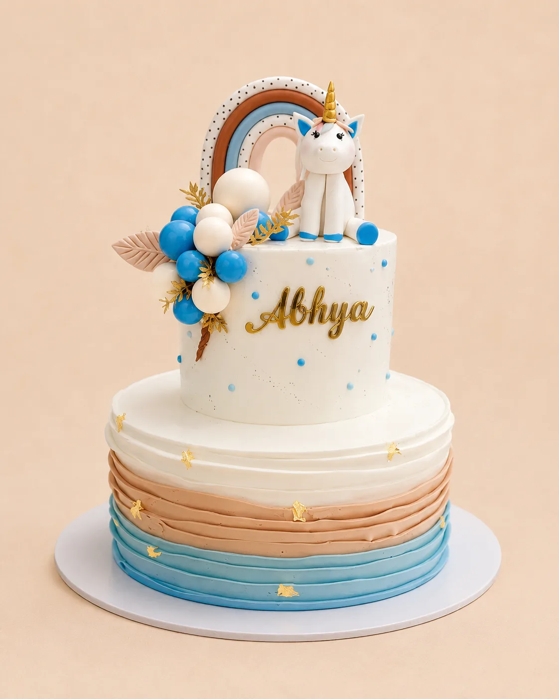 Customized Unicorn Rainbow Birthday Cake