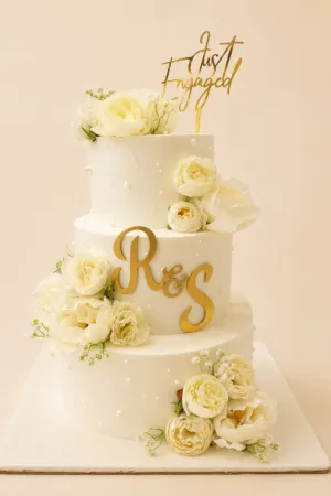 Customized Elegant Engagement Celebration Cake