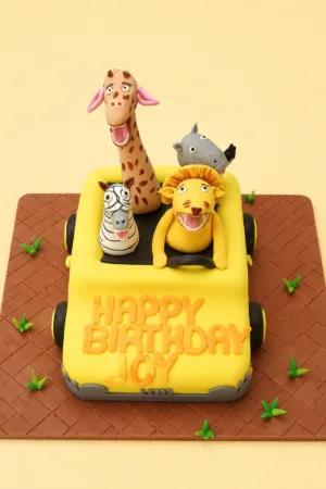 Customized Jungle Safari Jeep Birthday Cake