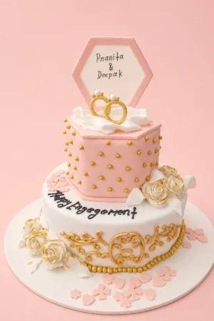 Customized Elegant Engagement Ring Box Cake