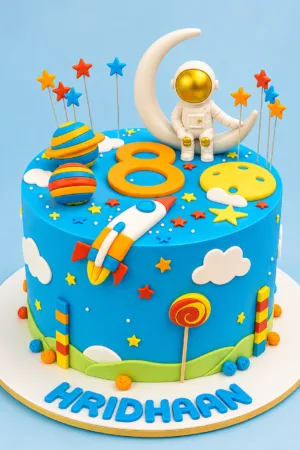 Space Adventure Astronaut Birthday Cake