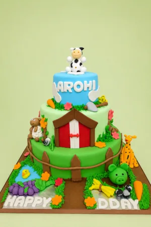 Personalized Farm Animal Birthday Cake