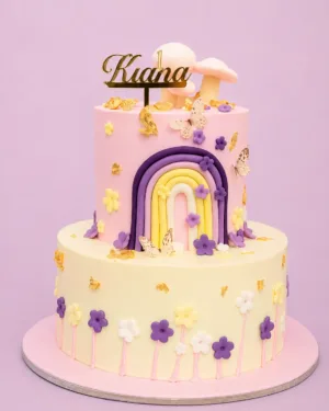 Personalized Rainbow Birthday Cake