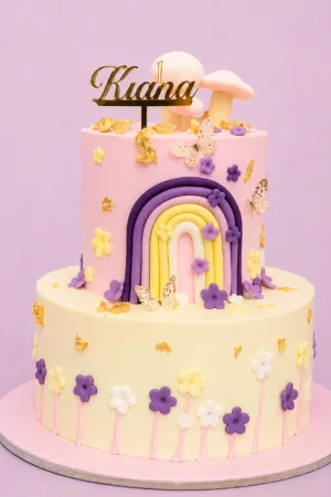 Personalized Rainbow Birthday Cake